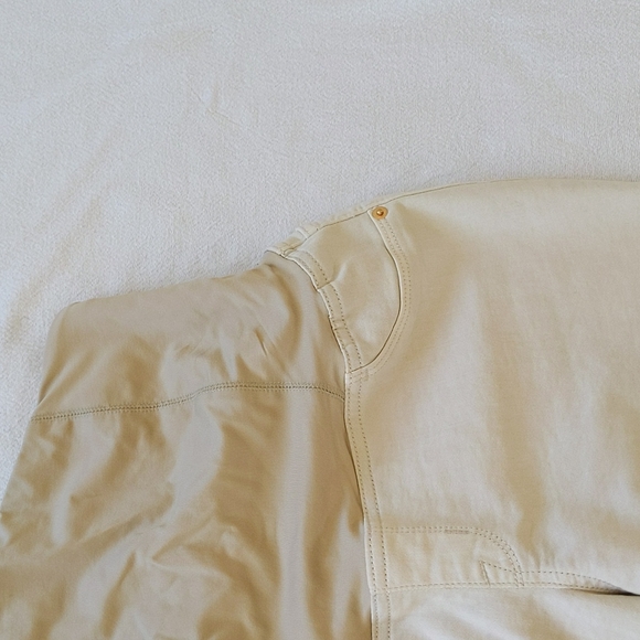 Isabel Maternity Skinny Crossover Panel Maternity Jeans 8 Cream Tan - Picture 6 of 12